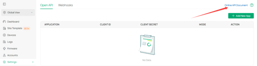 Omada app detail showing generated credentials and identifiers